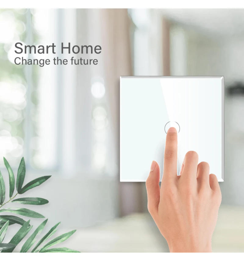 Description Picture 3 of itemBseed 1/2/3Gang 1Way EU Standard Touch Light Switch Wall Switch Tempered Crystal Glass Panel LED Indicator Sensor Button