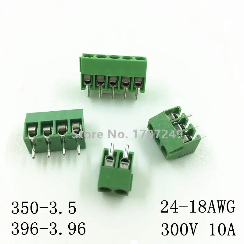 Description Picture 2 of item100Pcs KF350-3.5mm 2P/3P/4P/5/6Pins KF350-2P-3P-4P-5P-6P KF350 2-6Pin 3.5mm Straight Pin PCB Screw Terminal Block Connector ROHS
