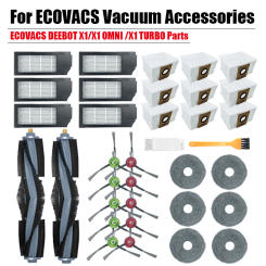 For ecovacs deebot x1 omni turbo vacuum cleaner accessories main brush kit HEPA filter mop cleaning cloth dust bag spare parts