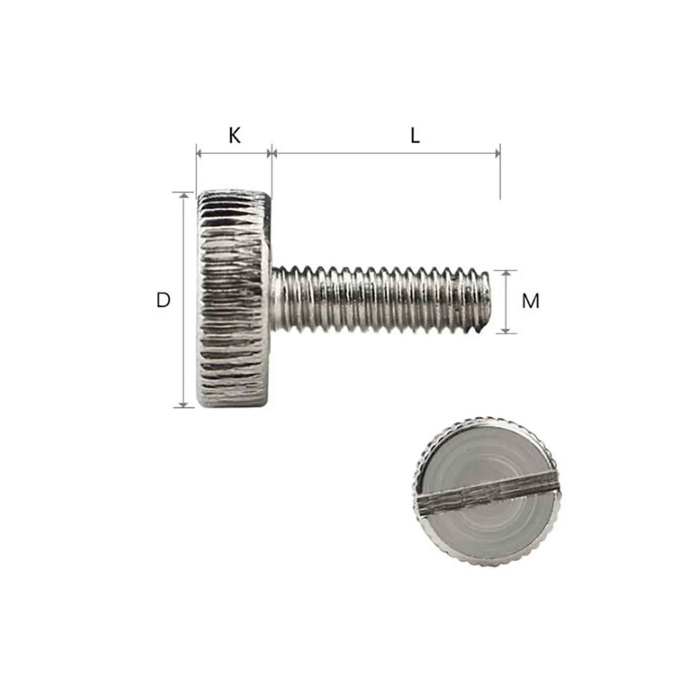 Description Picture 3 of item10/20/30/50Pcs M3 M4 Knurled Thumb Screw Slotted Hand Tighten Adjust Bolts Ni-Plated Carbon Steel