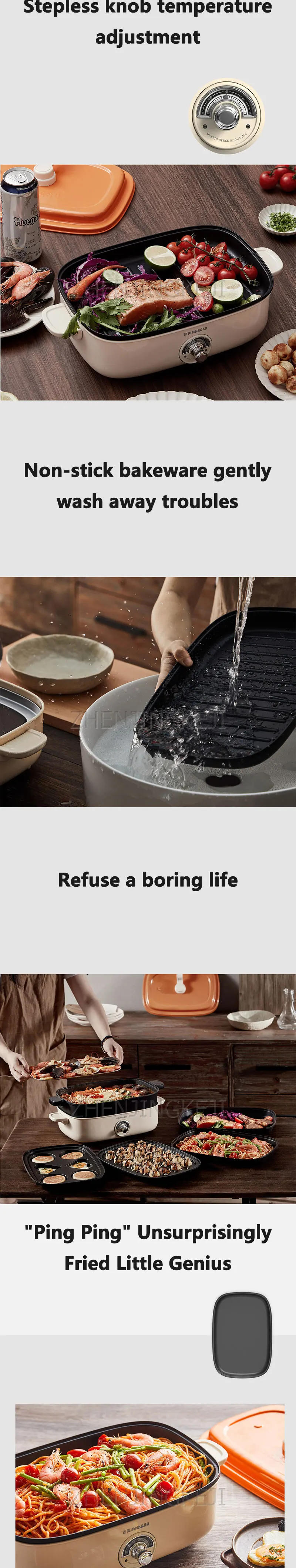 Description Picture 3 of itemMulti-Function Cooking Machine Electric Grill Pan Multi-Purpose Shabu Hot Pot Barbecue One Pot Household Kitchen Appliances