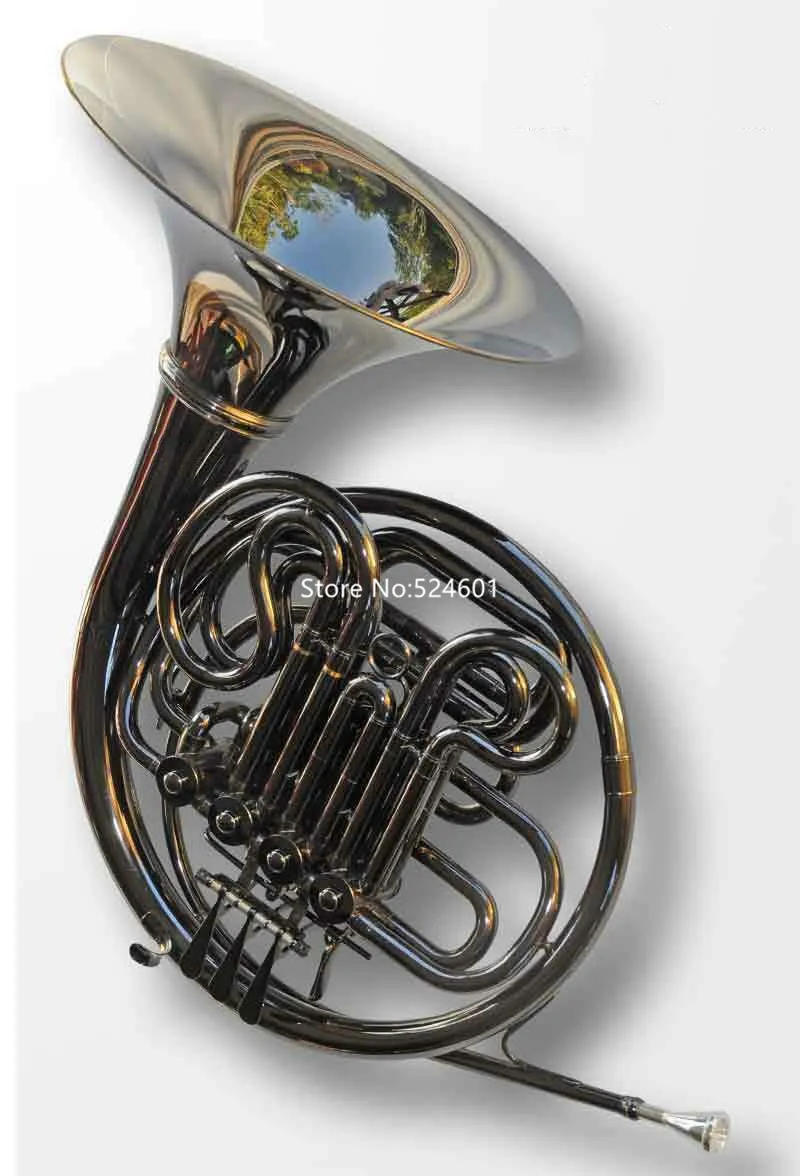 Description Picture 2 of itemHot Selling  French Horn Bb/F Black Nickel Detachable bell  Double 4 Keys Musical instrument professional With Case Accessories