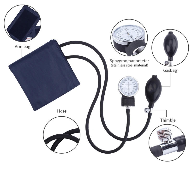 Description Picture 5 of itemManual Blood Pressure Monitor Diastolic Sphygmomanometer Double-sided Medical Doctor Stethoscope Sphygmomanometer Cuff Home