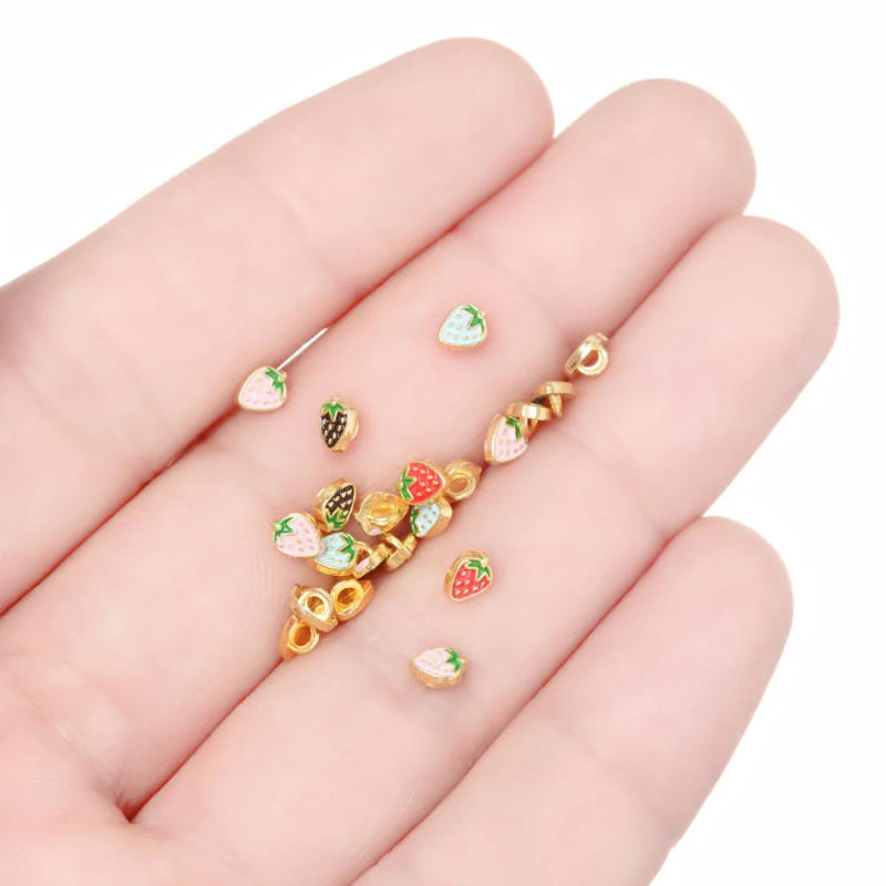 Description Picture 2 of item20Pcs Mini Button Buckle DIY Doll Clothes 5mm Metal Strawberry Buckle Pattern Decor Buckles for 1/6 Doll Handmade Sewing Decor