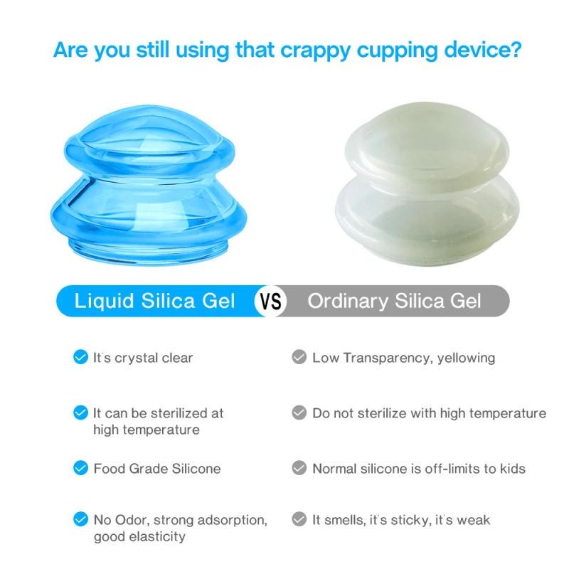 Description Picture 5 of itemTransparent Silicone Banks Vacuum Massage Cupping Glasses Suction Cup Masajeador Ventosa AntiCellulite Deep Tissue Facial Relax