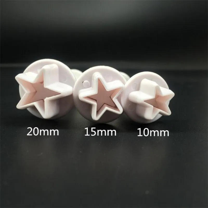 Description Picture 4 of item3Pcs/Set Star Shape Fondant Cake Decorating Plunger Biscuit Cookies Cutter Sugarcraft Diy Mold Christmas Cake Decorating Tools