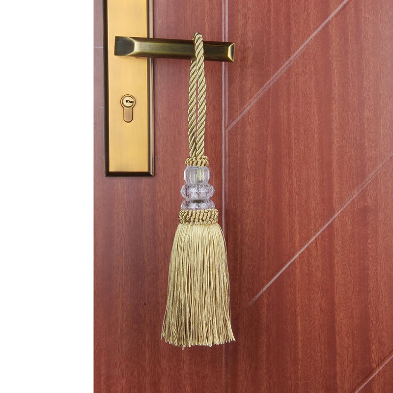 Description Picture 6 of item1Pc Tassel Fringe Trim DIY Craft Tassels Crystal Beaded Hanging Key Tassels Sewing Room Curtain Accessories Tassels Ribbon