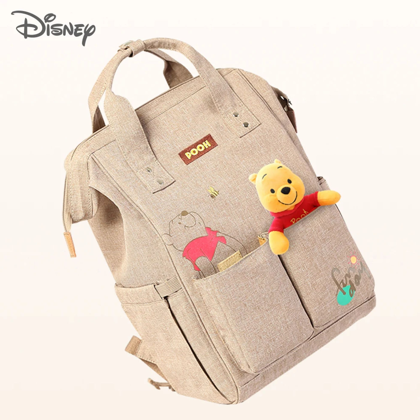 Description Picture 4 of itemDisney Baby Diaper Backpack USB Bottle Insulation Heating Mummy Nappy Changing Bags For Baby Care Mom Stroller Oxford Handbags