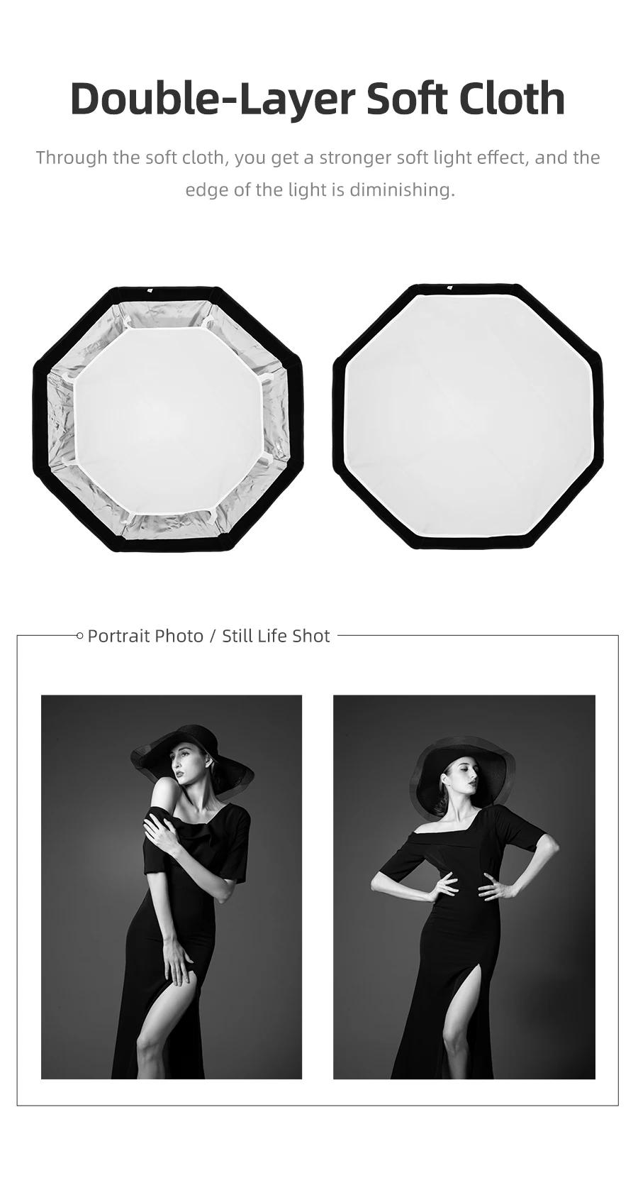 Description Picture 6 of itemTriopo 55cm 65cm 90cm Photo Portabe Bowens Mount Octagon Umbrella Softbox + Honeycomb Grid Outdoor Soft Box for Studio Strobe