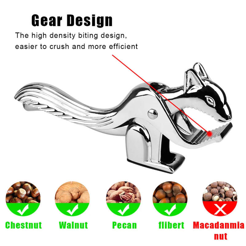 Description Picture 4 of itemSheller Opener Squirrel Shape Pine Pecan Hazelnut Plier Quick Walnut Cracker Almond Nut Pecan Nuts Nutcracker Multi-Function