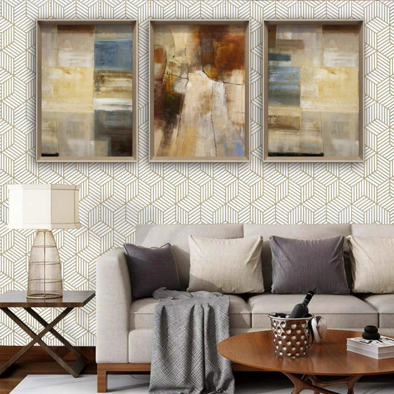 Description Picture 6 of itemGeometric Hexagon Wallpaper Peel And Stick Wallpapers Removable Self Adhesive Wallpaper Vinyl Paper For Bedroom Home Decoration
