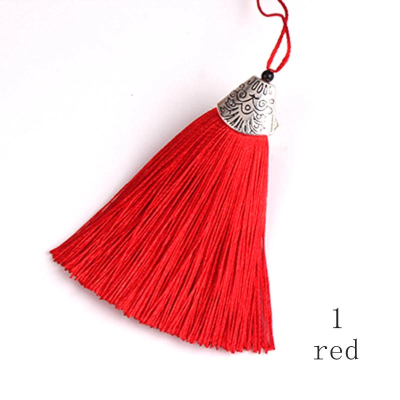 Description Picture 6 of item5/10Pcs 8CM Hanging Rope Silk Tassels Fringe Sewing Bang Tassel Trim Key Tassels for DIY Embellish Curtain Access