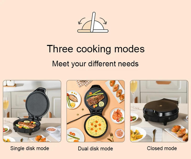 Description Picture 6 of itemDMWD 220V Electric Baking Pan Double-sided Heating Suspension Type Crepe Maker Skillet Pancake Baking Machine Pie Pizza Griddle