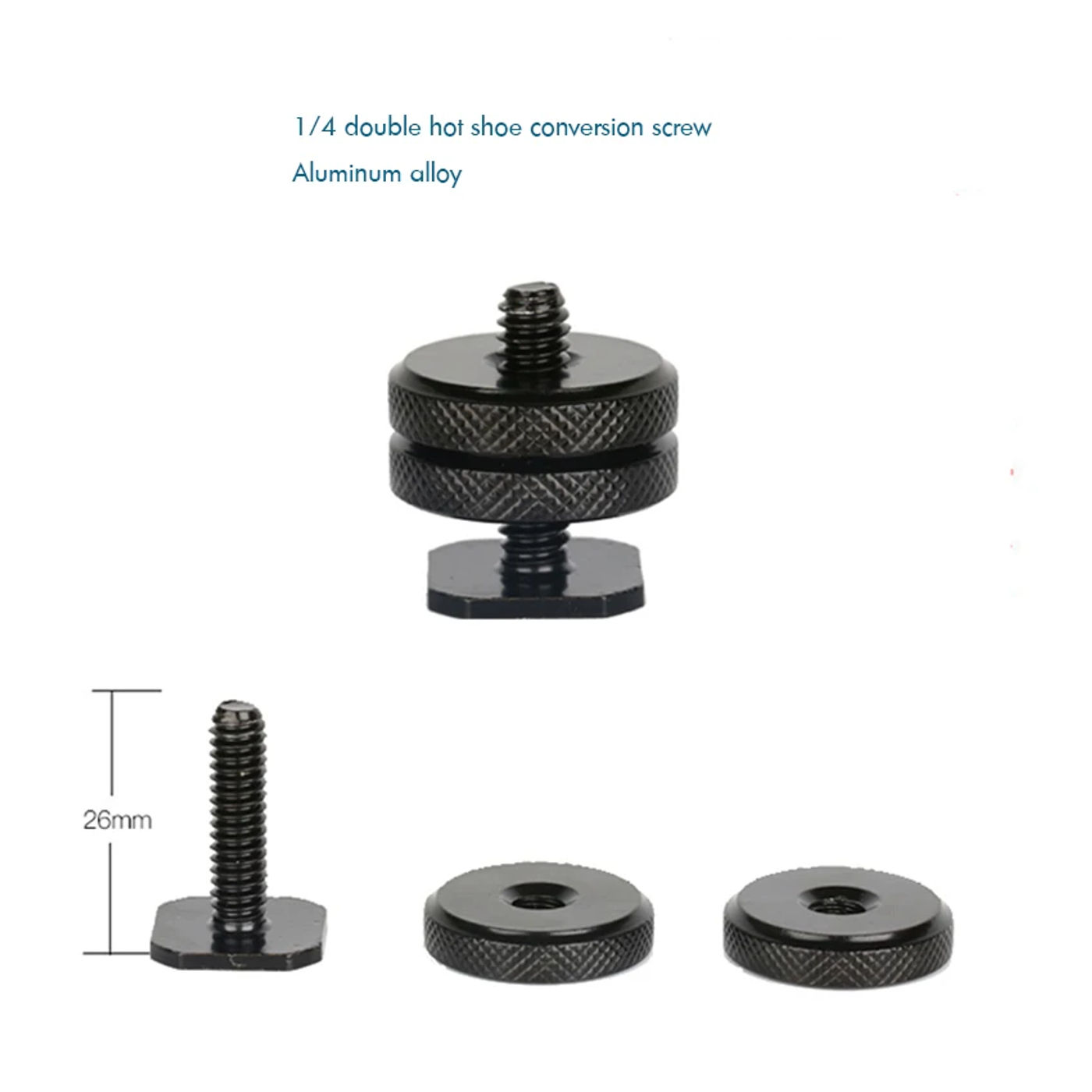 Description Picture 2 of itemCamera Hot Shoe Mount Adapter 1/4 Screw Hot Shoe Adapter Flash Shoe Mount with Locking Disk for DSLR Camera Flash Light Umbrella
