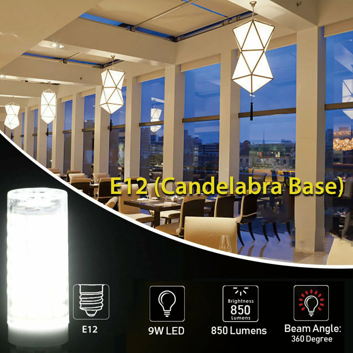 Description Picture 4 of itemBA15D E17 Dimmable LED Lights 102 LEDs Corn Bulbs 9W Replace 80W Halogen Lamps Candelabra Base 220V 110V For Home Living Room