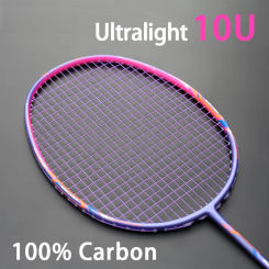 Lightest 10U 52G Full Carbon Fiber Badminton Rackets Strings Professional Training Racquet Max Tension 35LBS With Bags For Adult