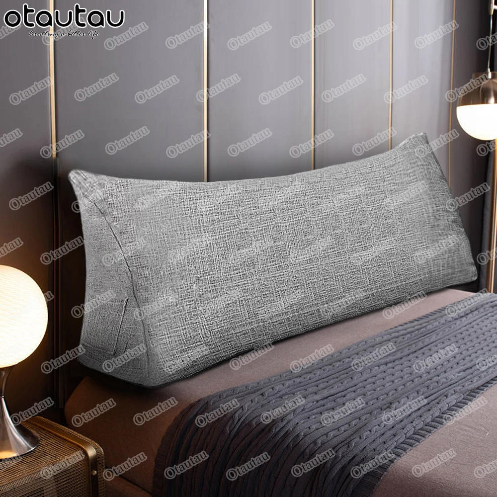 Description Picture 6 of itemKing Size Cotton Linen Triangle Back Cushion Cover Bed Headboard Backrest Long Pillow Case Sofa Sofa Bedding Tatami Home Decor