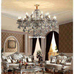 Modern Crystal Chandeliers Smokey Grey Lustre de Crystal Ceiling Hanglamp Dining room Light Fixture Home Deco Luminaire Lighting