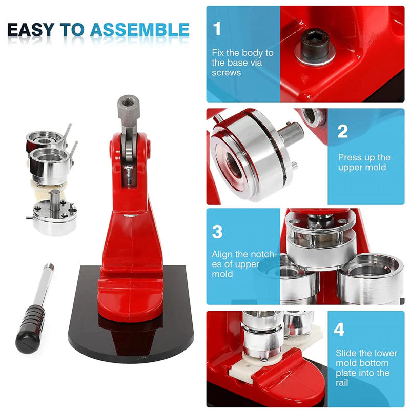 Description Picture 4 of itemBadge Pin Button Maker Machine 25MM-75MM, DIY Brooch Badges Press Button Maker Tools with 100Pcs Button Parts+Circle Cutter+Mold