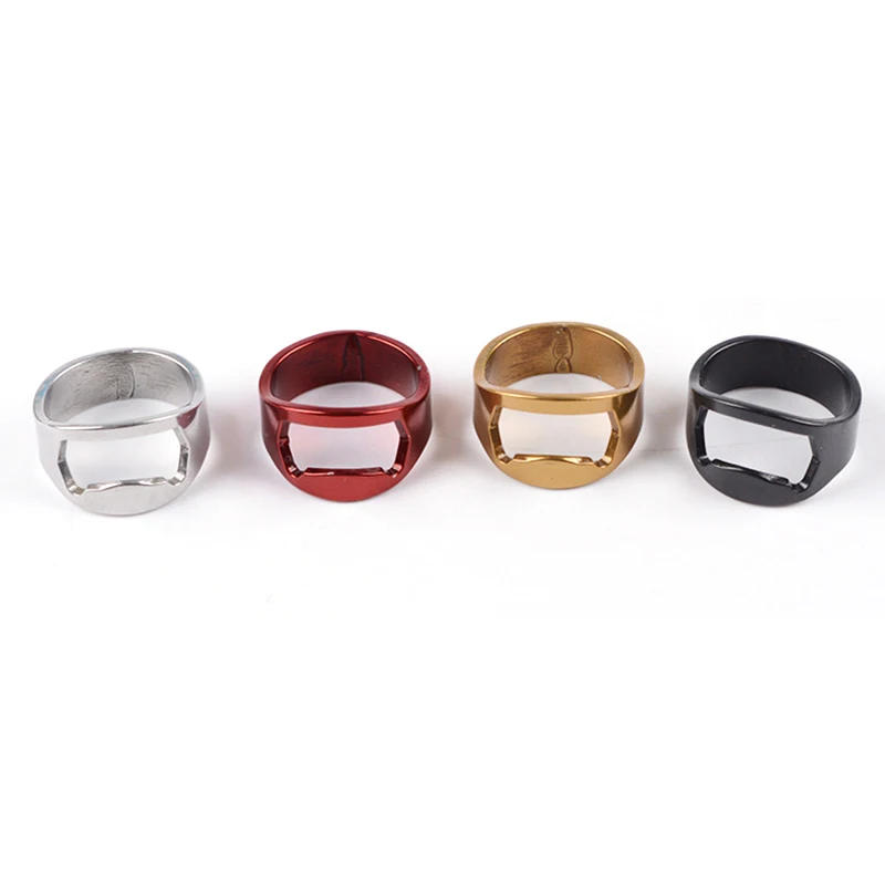 Description Picture 2 of item1Pc Multi-function Portable Stainless Steel Colorful Ring-Shape Opener Beer Bottle Opener Keyring Opener Bar Gadgets Decoration