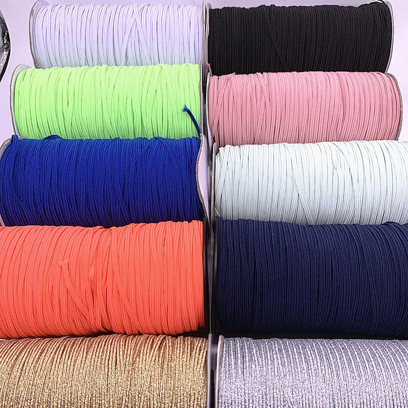 Description Picture 2 of itemNEW 5yards 3mm Hight-Elastic Bands Spool Sewing Band Flat Elastic Cord Diy Handmade Sewing Crafts