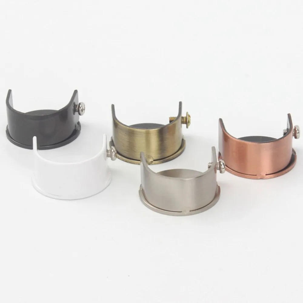 Description Picture 3 of item2PCS 28mm Curtain Rod Bracket Holder Recessed Wndow Curtain Pole Bracket Window Treatment Hardware Metal Wardrobe Rod Holders