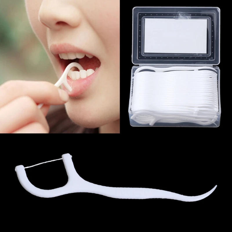 Description Picture 3 of item50pcs Dental Floss Flosser Picks Teeth Toothpicks Stick Tooth Clean Oral Care
