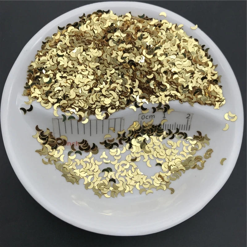 Description Picture 3 of item3mm Moon Shape PVC Loose Sequins Glitter Paillettes for Nail Art Manicure, Wedding Confetti,Accessories for Ornament/Crafts