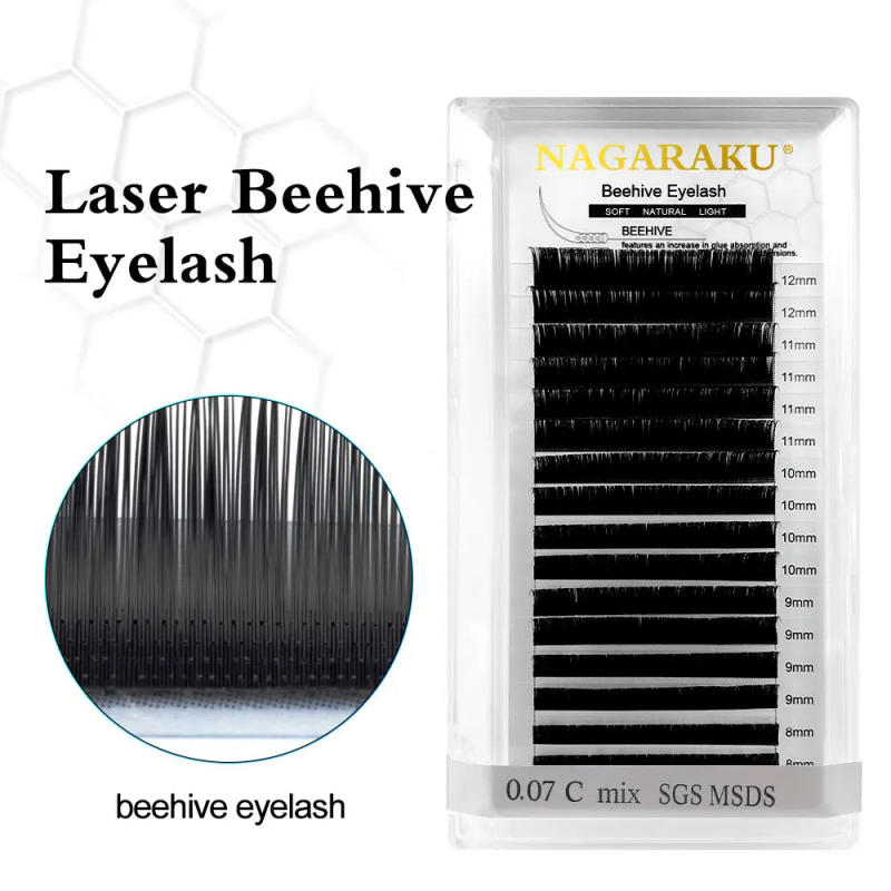 Description Picture 2 of itemNAGARAKU Laser Beehive Eyelash Extension Longer Lasting Individual Eyelash Makeup Maquiagem High Quality Synthetic Mink lashes
