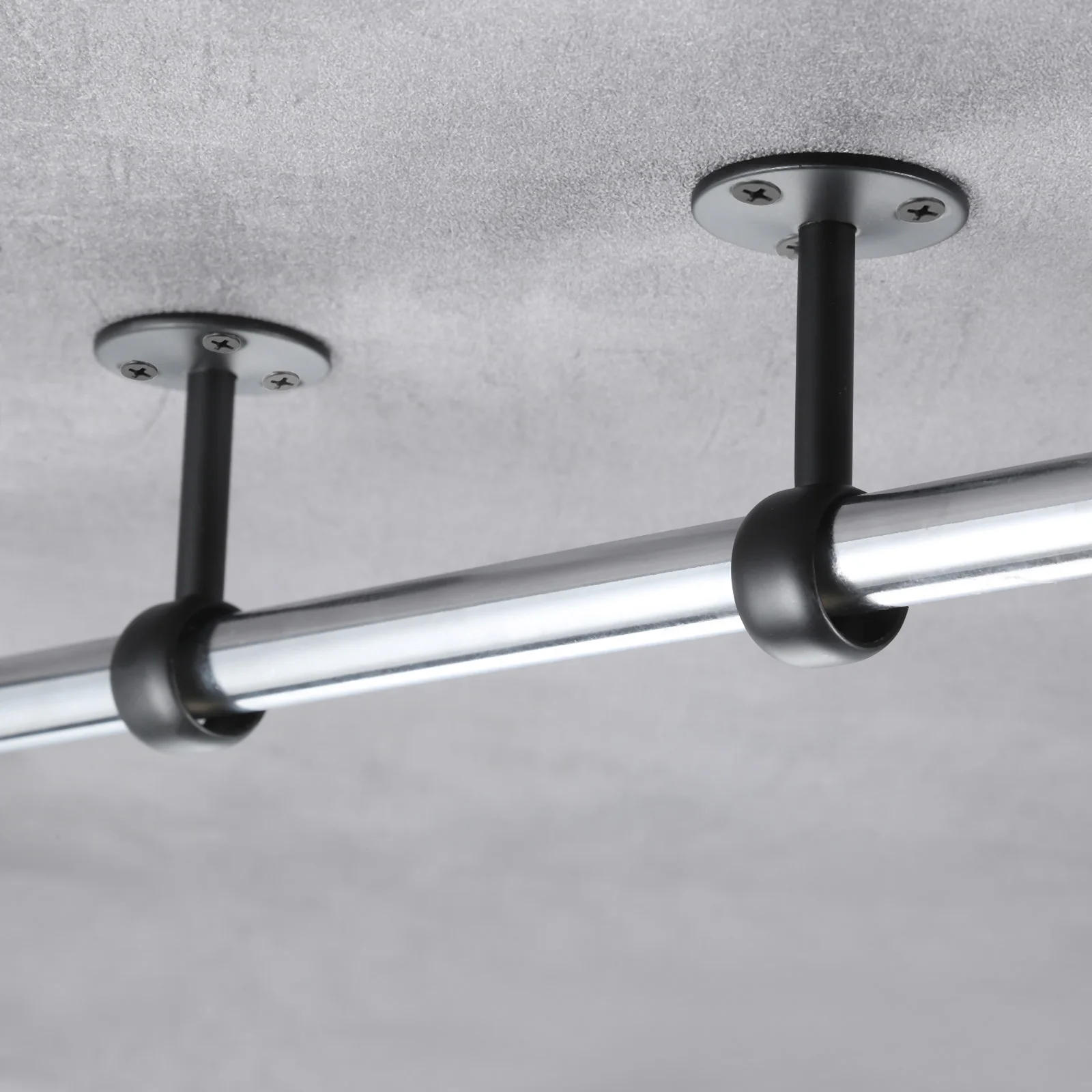 Description Picture 4 of itemDRELD 2Pc Stainless Steel Flange Rod Holder Closet Pole End Supports Socket Curtain Ceiling-Mount Bracket 16/19/22/25/32mm Tube
