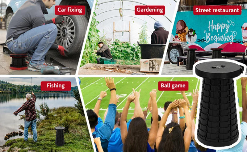 Description Picture 6 of itemPortable Camping Folding Stools Outdoor Furniture Retractable Stool Chair for Travel Hiking Beach Fishing Chair Telescopic Stool