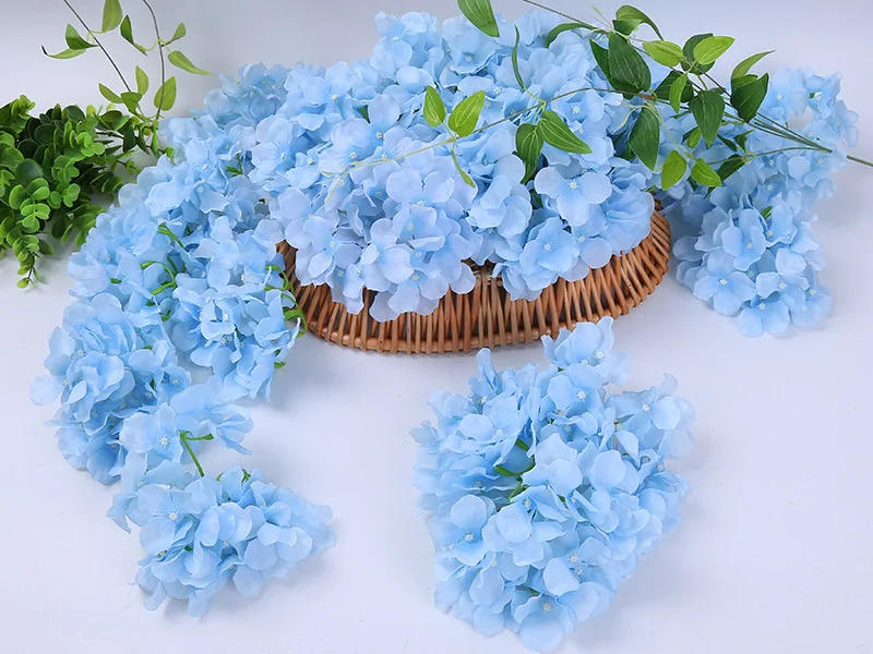 Description Picture 3 of item10PCS/Lot Colorful Hydrangea Flower Head Artificial Silk DIY Decorative Home Party Wedding Arch Background Wall Decorative Flowe