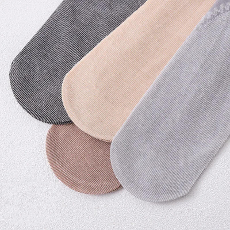Description Picture 3 of itemSummer Soft Silk Socks Women Cotton Breathable Bottom Non-Slip Transparent Thin Socks Ladies Short Sock Nylon Slippers Sock