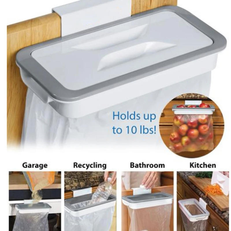 Description Picture 3 of itemPortable Plastic Garbage Hanging Bag Kitchen Trash Storage Rack Bag Hook Scouring Pad Dry Shelf Holder Kitchen Organzier