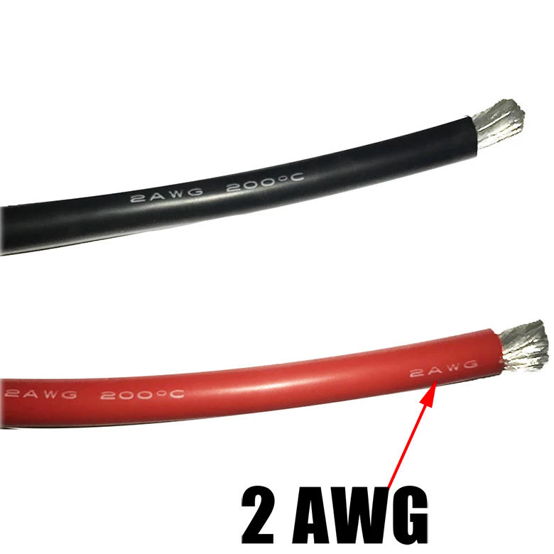 Description Picture 5 of item2AWG 35mm2 Battery Terminal Silicone Cable Battery Test Lead Clip Electrical Jumper Wire Cable Clamp for Car Black+Red