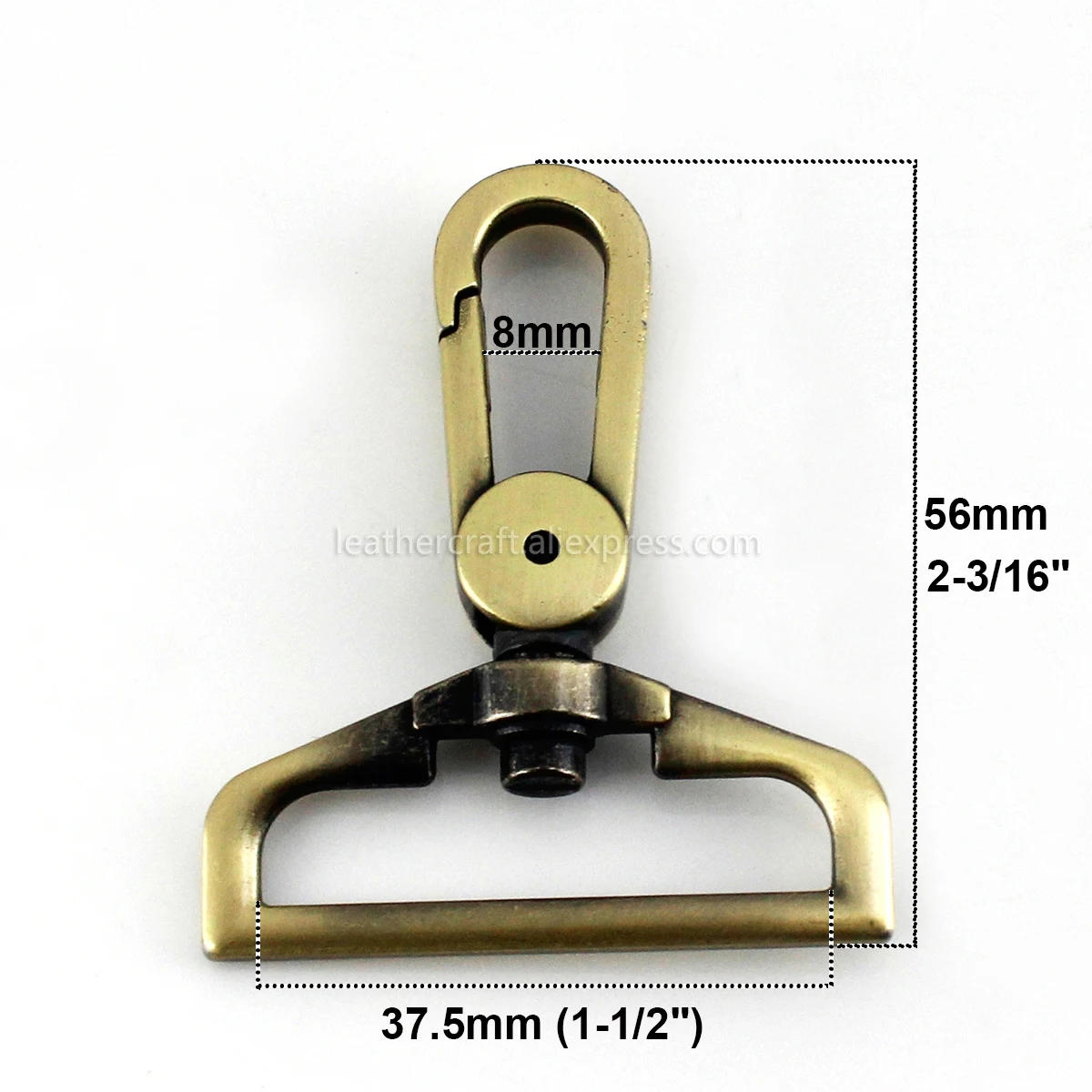 Description Picture 2 of item1pcs Metal 38mm D Ring Swivel Eye Snap Hook Trigger Clasps Clips for Leather Craft Bag Strap Belt Webbing Keychain Large Size