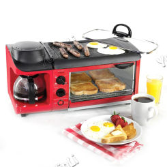 Three-in-one Multifunctional Breakfast Machine Home Toast Toaster With Grill Tray Coffee Maker Bread Maker