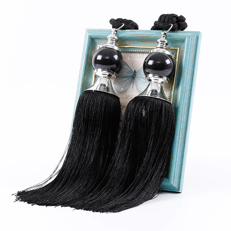 Description Picture 4 of item1 Pair Curtain Tie Backs with Tassel Traditional Chinese Tieback Curtain Decorative Accessories