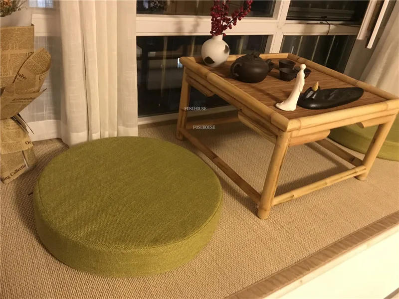 Description Picture 6 of itemJapanese Tea Table Simple Tatami Small Square Table Small Coffee Table Balcony Bay Window Bamboo and Rattan Low Square Tables