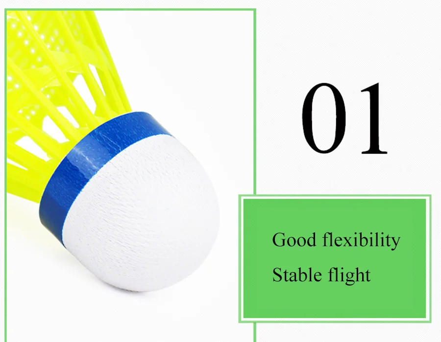 Description Picture 5 of item6pcs/set Nylon Shuttlecock Table Fiber Ball Head Full Round Wool Style Plastic Badminton for Outdoor Training Use Durable