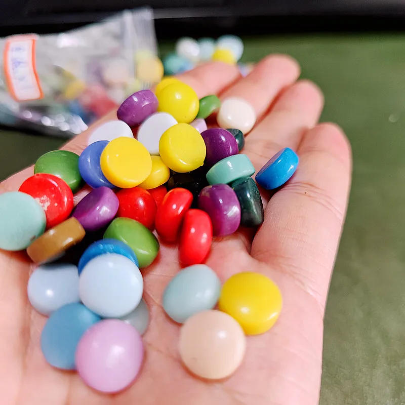 Description Picture 6 of item85pcs(120g/4.23oz) Glaze Round Jade Mosaic Tiles 12*5mm/0.47*0.2in DIY Craft Materials Mosaic Making Tile Multi Colors Optional