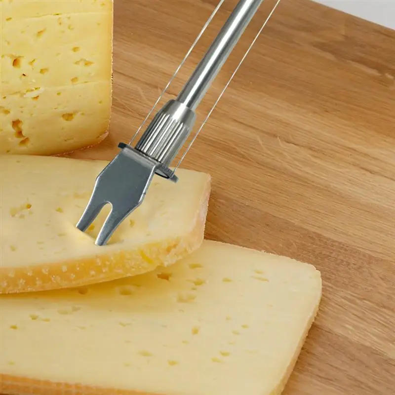 Description Picture 3 of itemStainless Steel Double Wire Cheese Slicer Cheese Cutter Butter Splitter Easy to Cutting Soft and Semi-Hard Cheeses Kitchen Tools