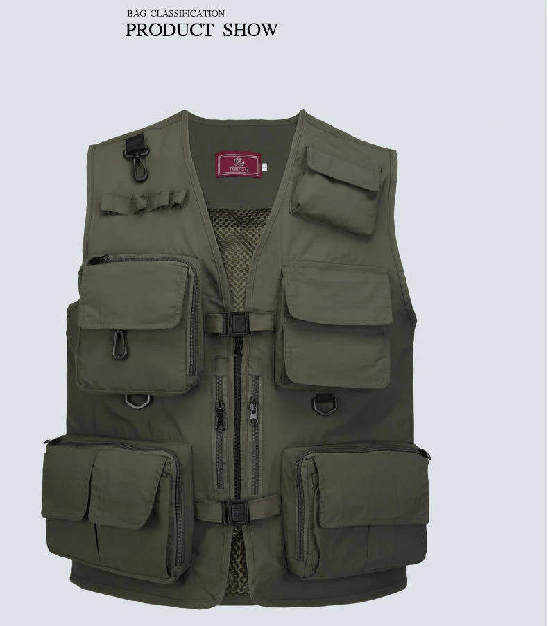 Description Picture 4 of item2021 Fishing Jacket Quick-drying Mesh Vestt Multi-Pocket Mesh Vest Outdoor Vest Multi Pocket Summer Mesh Vest