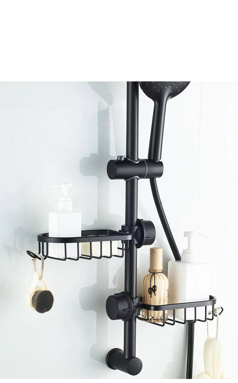 Description Picture 6 of itemConvenient Clip-on Soap Tray Aluminum Soap Dish Adjustable Shower Rail Slide Soap Plates Smooth Bathroom Kitchen Holder