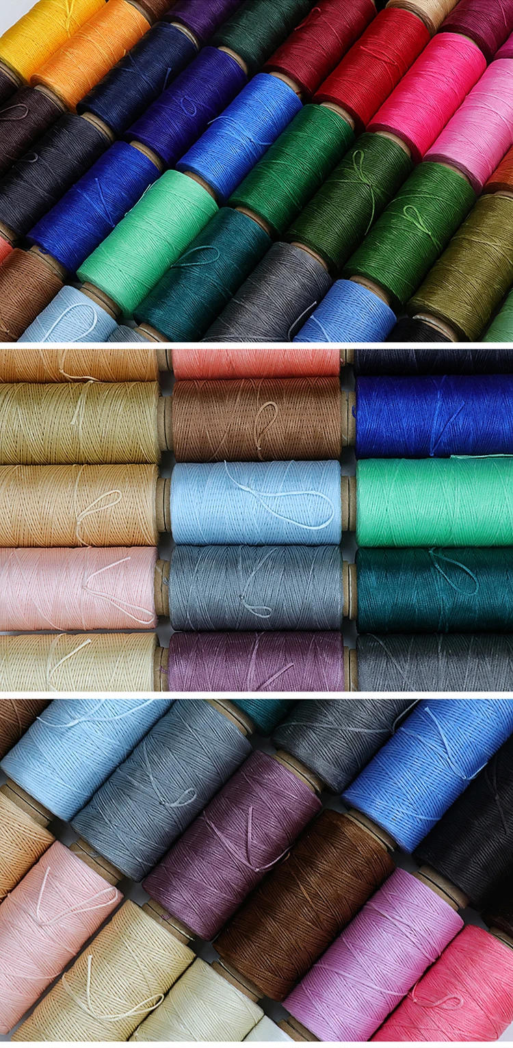 Description Picture 3 of itemFlat Waxed Thread for Leather Sewing String Polyester Cord Stitching Bookbinding DIY Weave Craft 150D 0.8mm 210D 1.0MM 300 1.2mm