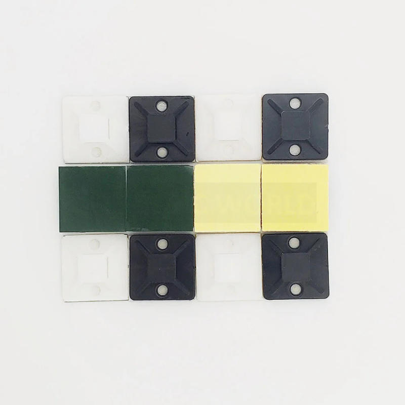 Description Picture 4 of itemblack Tie Mount Plastic Self Adhesive Cable Mounter Base Holder White glue cable positioning fixed seat 20mm*20mm 50-100pcs