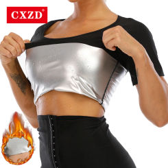 CXZD Women Sauna Shaper Shirt Thermo Sweat Tank Top Slimming Women Shapewear Waist Trainer Corset Gym Fitness Hot Workout Shirts