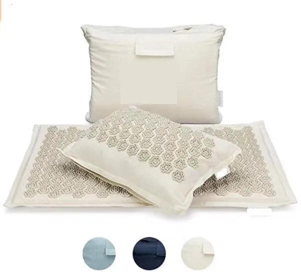 Description Picture 6 of itemNature Linen Coconut palm Massage Yoga mat sport pillow mat with bag Lotus Spike Acupressure Mat Cushion