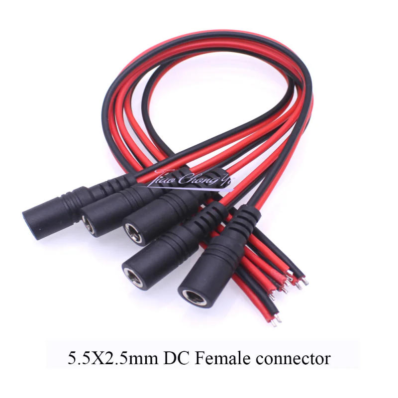 Description Picture 5 of itemHigh Quality DC Power Jack With Wire DIY 16 AWG 5.5*2.5mm Female& Male Socket DC Connector Plug Adapter DC12V-24V