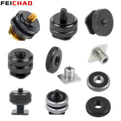 Tripod Mount Hot Shoe Adapter 1/4 3/8 inch Screw Single Nut Double Layer to Flash Adapter Holder Mount Photo Studio Accessories